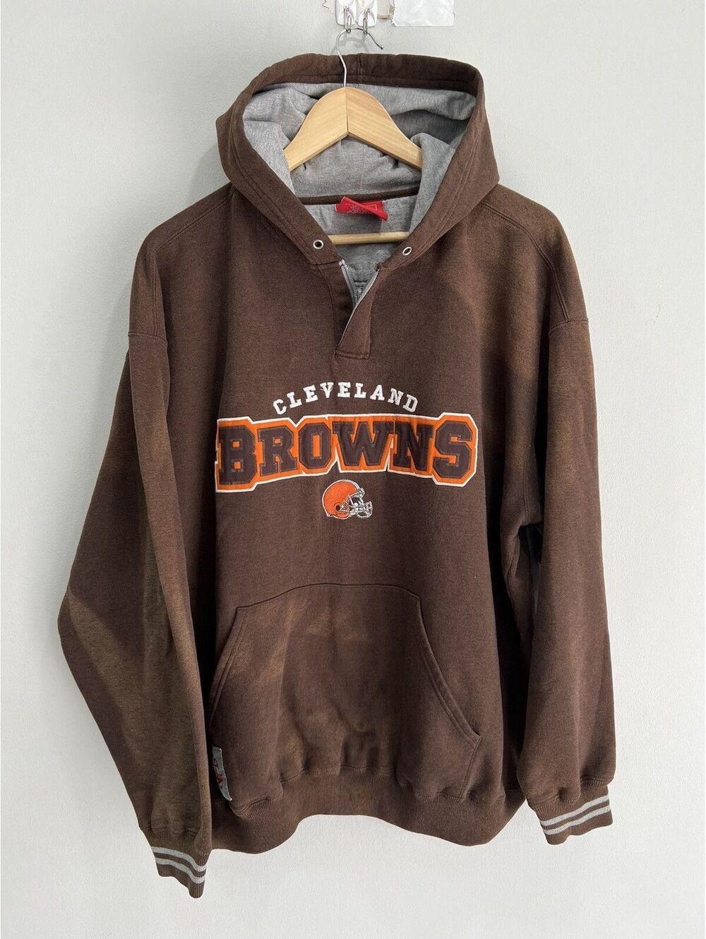 Vtg Cleveland Browns Hoodie Sweater Sweatshirt sun faded